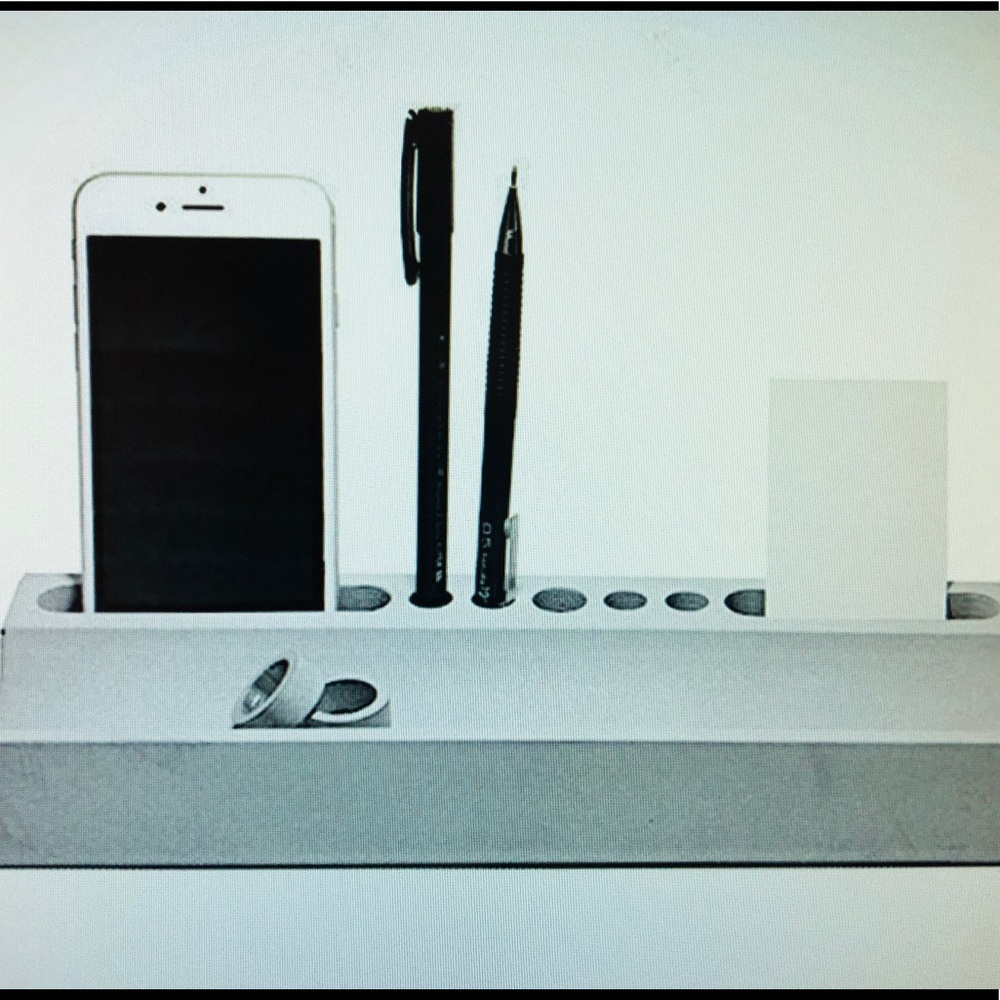 Concrete desk organizer